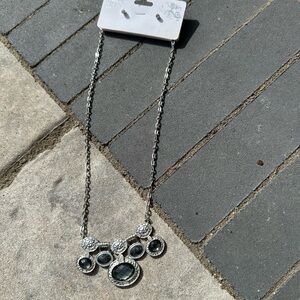 Elegant Silver Necklace with Black Accents